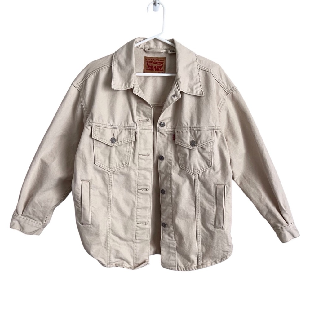 Levi’s White Trucker Jacket Oversized Denim Utility Normcore Casual Women’s XS